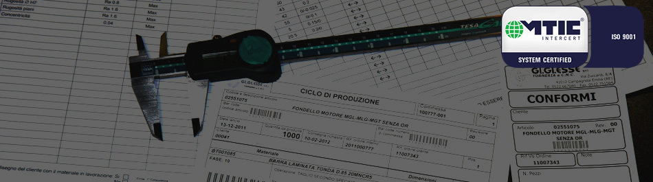 Qualità e verifica della conformità del ciclo di produzione